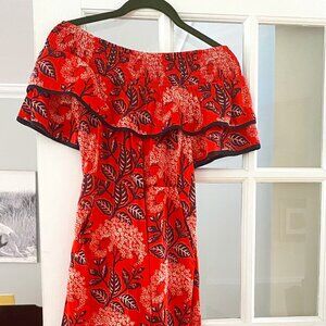 Anthropologie Off the Shoulder Ruffle Kopal Jumpsuit